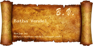 Batha Vendel névjegykártya